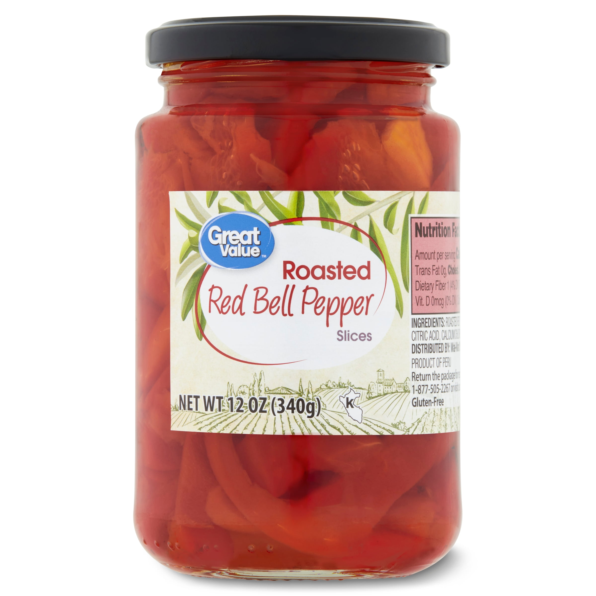 Great Value Roasted Red Bell Pepper Slices, 12 oz