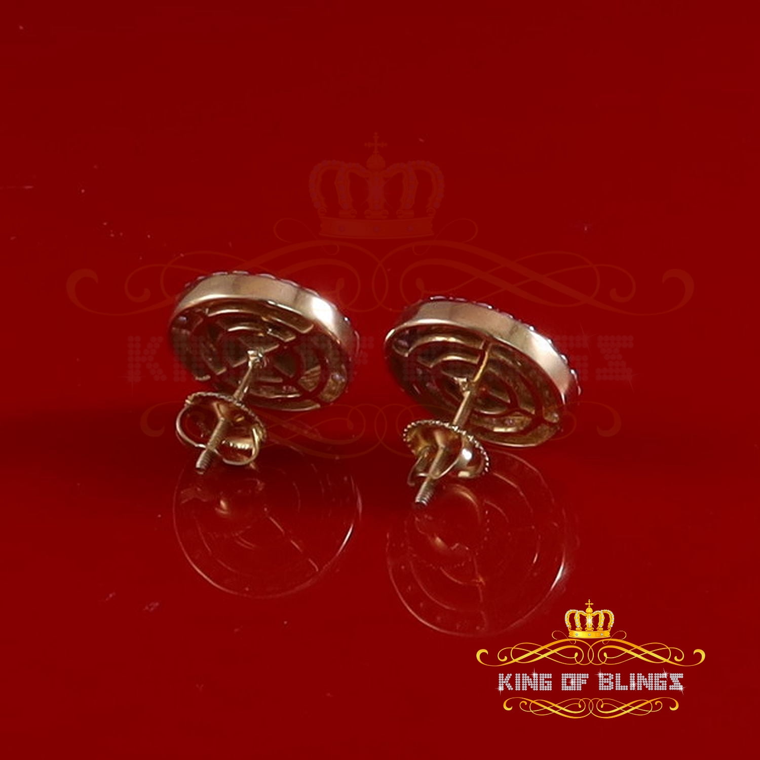 King of Bling's 2.50 ct VVS 'D' Moissanite Mens/Womens 925 Silver Yellow Stud Earrings