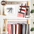 thumbnail image 3 of MIOCLYD Space Saving 6 Tier Pant Hangers, 2-Pack Closet Organizer and Pants Rack with 360° Swivel Hook – Anti-Slip Stainless Steel Leggings and Scarf Holder, Black, 3 of 7
