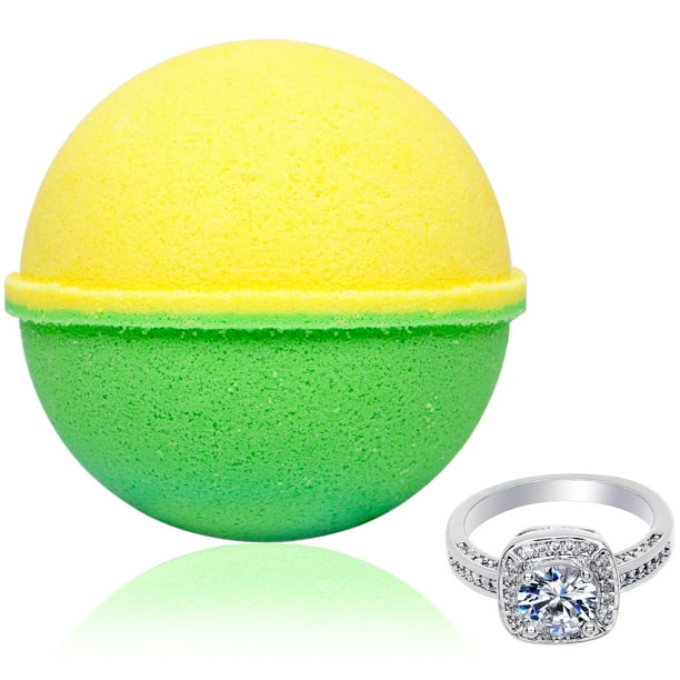 Bath Bomb with Surprise Size Ring Inside Bergamot Extra Large 10 oz