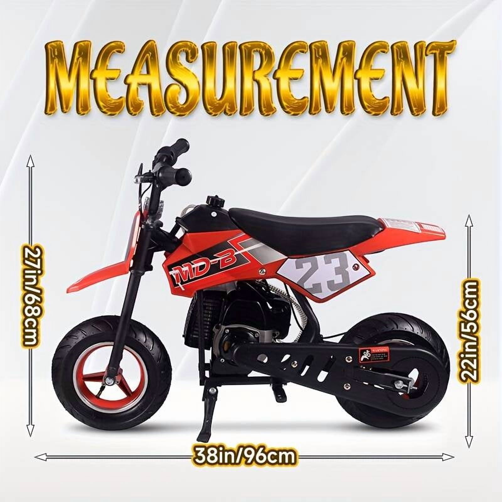 Kids Dirt Bike,Perfect Starter Gas Dirt Bike with Comfortable off-road tires,Sturdy 50cc dirt bike for Beginner 42×28×28in,2-Stroke,Red