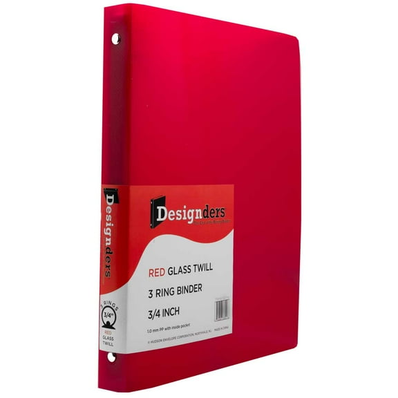 JAM Paper Plastic 3/4 in Binders, 3 Metal Rings, Red, 1/Pack