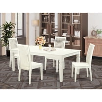 Boho Dining Set - 5 Piece Linen White Table & Chairs - Modern Kitchen Set