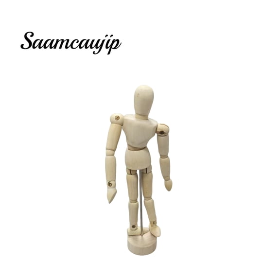SAAMCAUJIP Works of art made of wood Natural Wood Poseable Drawing Mannequin with Stand