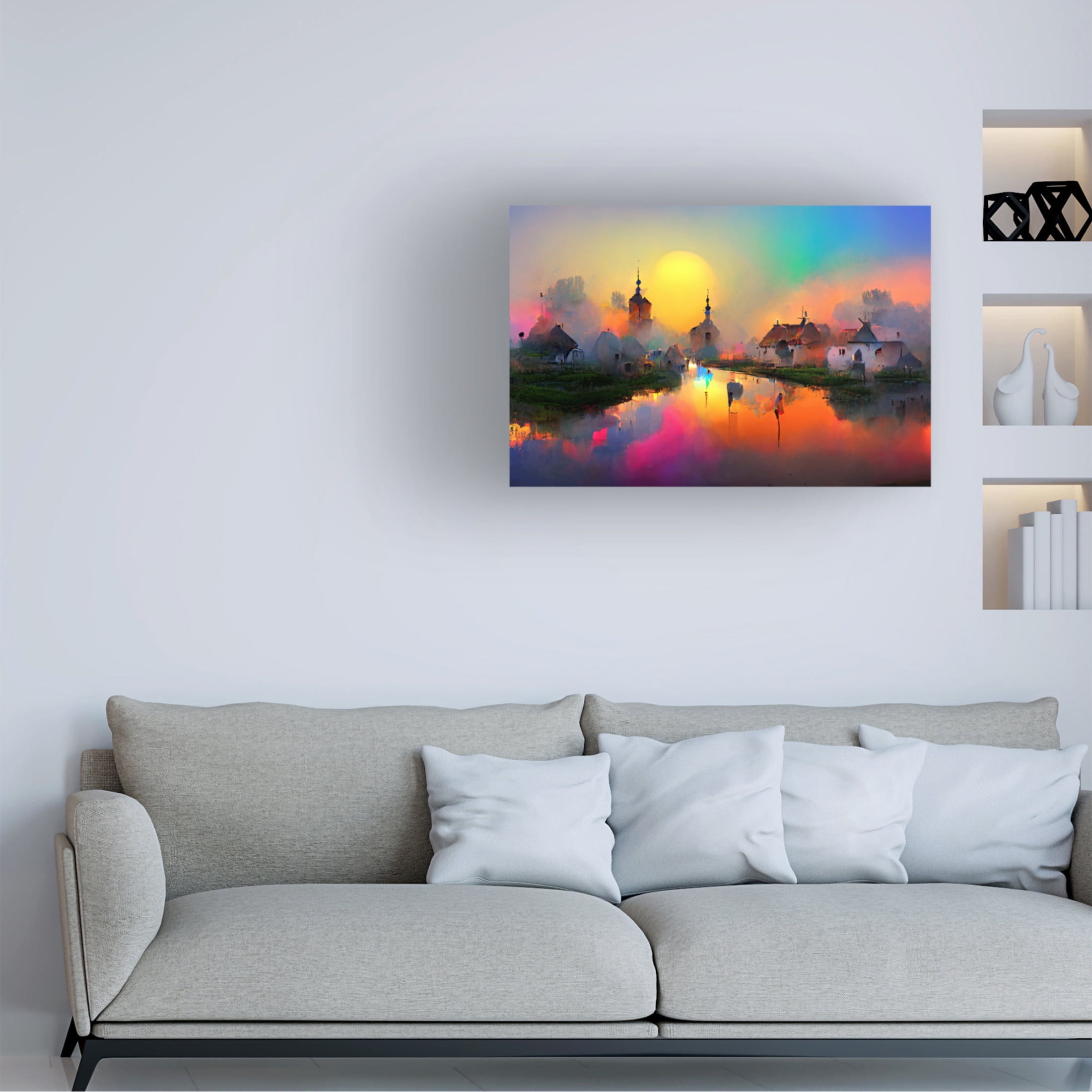 Canvas Wall Art - Ray Heere 'Medieval Landscapes 1' Wall Art for Living Room, Bedroom, or Office Décor by Trademark Fine Art - 24 x 16 Inches