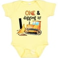 thumbnail image 3 of Inktastic One and Digging It Bulldozer 1st Birthday Boys or Girls Baby Bodysuit, 3 of 5