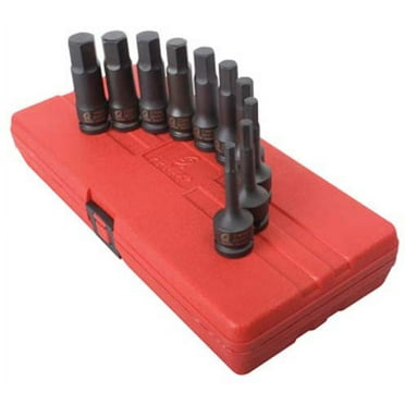 Sunex Tools 2639 - 10 Piece 1/2" Drive Metric Impact Hex Driver Set