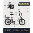 thumbnail image 2 of SE1 Folding Electric Bike 1000W 48V 15Ah, 20"x3.0" Commuter Ebike with Passenger Seat UL2849, 2 of 8