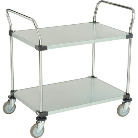 Galvanized Steel Utility Cart, 2 Shelves, 36x24x38