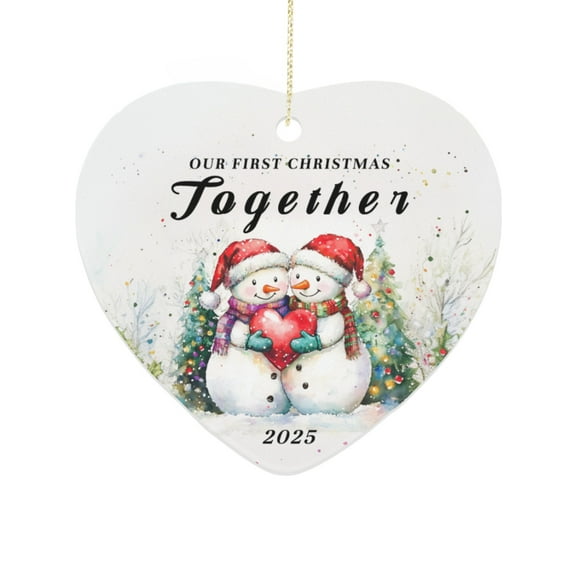 KuphiL10C First Christmas Together Ornament 2025, Snowman Couples Christmas Ornaments, Couple Gifts for Him Her, Boyfriend Girlfriend Gift, Xmas Tree Decoration