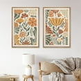 thumbnail image 2 of IDEA4WALL Framed Canvas Print Wall Art Set Mid-Century Geometric Wildflowers Plants Fine Art Decorative Bohemian Colorful Chic Artwork for Living Room, Bedroom, Office - 24"x36"x2 Natural, 2 of 4