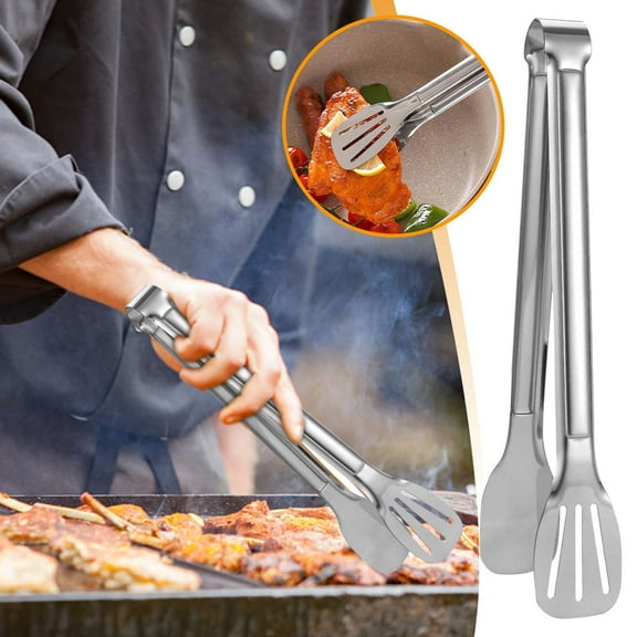 Kitchen Tongs 3-Prong Food Tongs for Grilling,BBQ,Serving Heat& Ergonomic Design Dishwasher Safe for Steak,Pasta,Vegetables