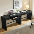 thumbnail image 4 of SICOTAS 47.4 inch Computer Desk with Drawer, Wood Writing Desk Set of 2, Small Study Table for Home Office in Black, 4 of 9