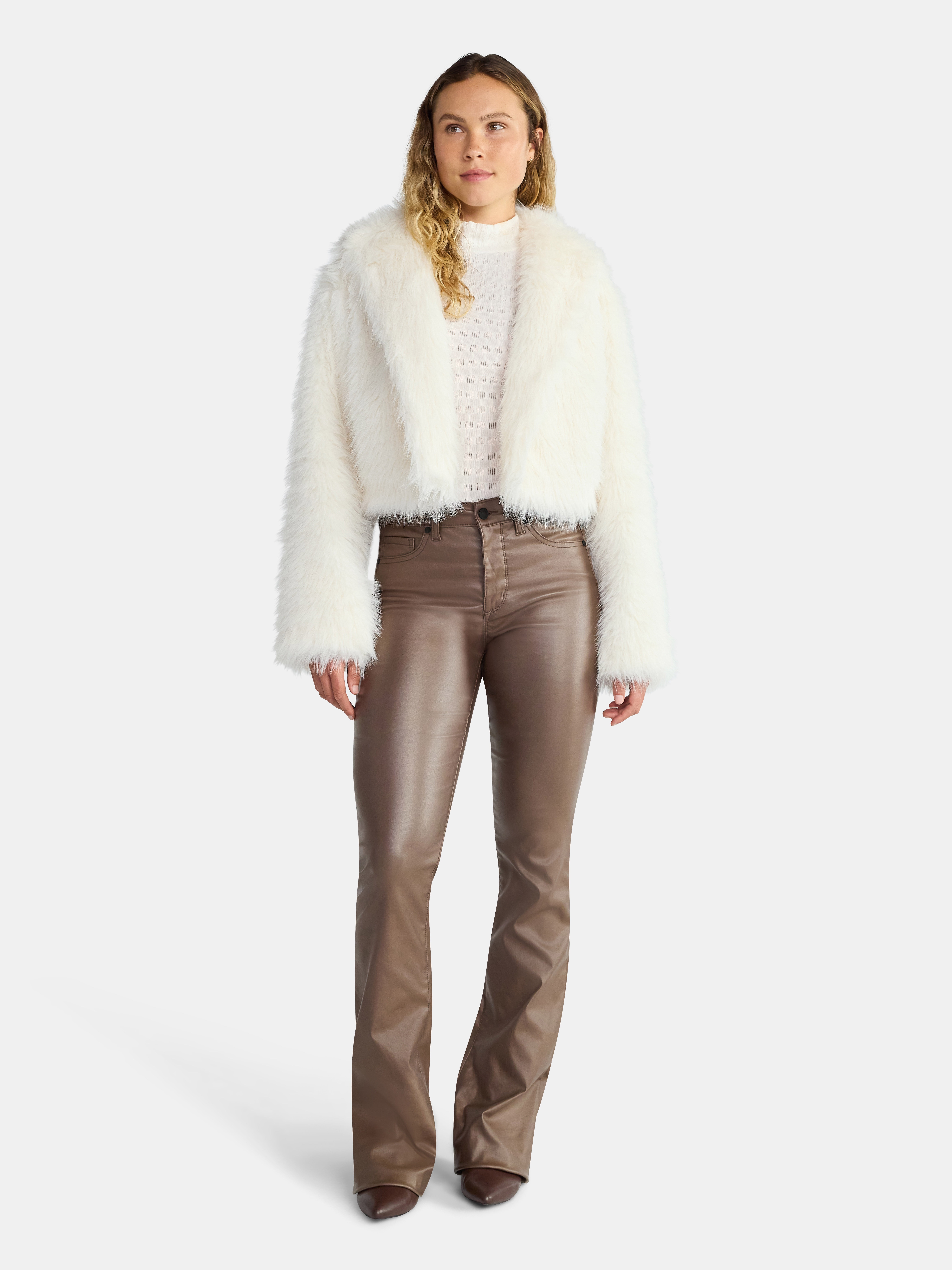 Madden NYC Women's Faux Fur Cropped Jacket, Sizes XXS-XXL