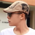 thumbnail image 2 of HNMKIU Classic Flat Cap Beret for Men Adjustable Soft Newsboy Style Hat Adult Unisex Casual Headwear Khaki,One Size, 2 of 3
