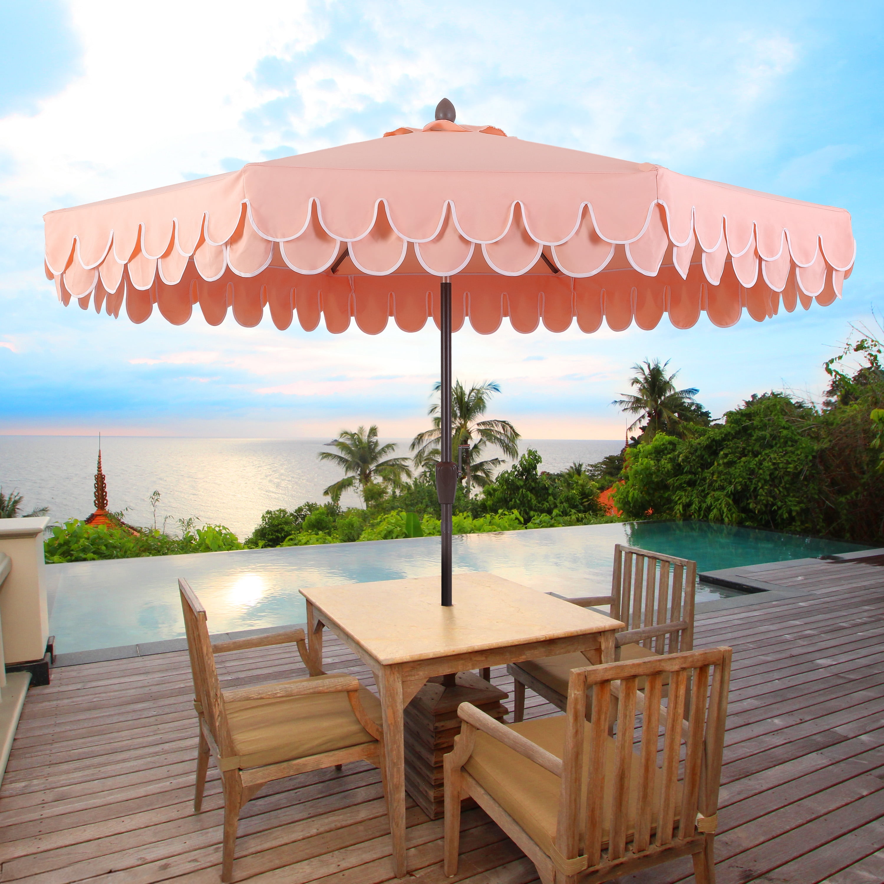 coral coast 9 ft rotating offset patio umbrella 9FT – REMODE LIFE toned umbrella is inspired by classic mid JONATHAN Y, Market Patio Umbrella,