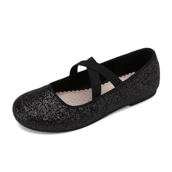 Dream Pairs Girls Flat Shoes Kids Toddler Shoes Princess Dress Wedding Shoes ANGIE-2 BLACK Size 4