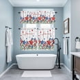 thumbnail image 3 of Independence Day Kitchen Curtains Sets for Windows 24 Inch Length, 4th of July Red Blue Stars Patriotic Rod Pocket Window Treatments Tier Curtains and Valances Set for Bedroom/Bathroom, 3 of 8