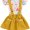 Yellow, variant on Sinhoon Toddler Baby Girls Easter Skirt Set Fly Sleeve Bunny Print Shirt Yellow Suspender Dress 2Pcs Outfits