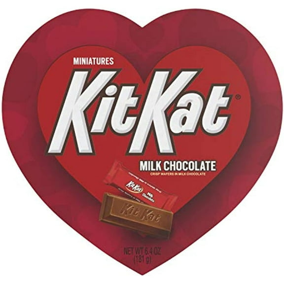 Kit Kat, Chocolate Wafer Miniatures Candy Valentines Heart Box, 6.4 Oz.