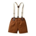 thumbnail image 5 of Esaierr Kids Baby 2Pcs Summer Gentleman Outfit Suits for Boys,Toddler Short Sleeved Solid Color Top Dress Shirt+Suspender Shorts Newborn 2Pcs Summer Set ,Sizes 3M-6T, 5 of 8