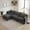 Black, variant on 107.87" Chenille Sofa Set, Modern, 3-Seat Couch with Ottoman, Built-in USB Ports and Side Pockets for Living Room, Black