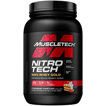 Muscletech Nitro Tech  100% Whey Gold  Strawberry Shortcake  2.03 lbs (921 g)
