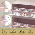 thumbnail image 5 of Shoe Storage Cabinet for Entryway, Pink Shoe Cabinet with 3 Flip Drawers, Hidden Shoes Rack Freestanding Storage Organizer for Entryway,Closet, Living Room,Hallway 47.24"H × 31.50"W × 9.44"D, 5 of 12