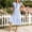(Fashion 116)Sky Blue, variant on Aimik Women's Striped Double Hem Short Sleeve Solid Color V-Neck Long Dress Summer Loose Casual Knee-Length Dress