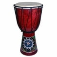 thumbnail image 2 of Stoneage Arts Inc 16" Maroon Red and Black Drum Jembe Aborigine Design, 2 of 2