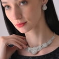 thumbnail image 2 of SOHI Silver-Plated White Stone-Studded Jewellery Set, 2 of 6