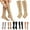 Apricot Brown, variant on D-GROEE Women Zipper Compression Socks - Calf Knee High Stocking - Open Toe Compression Socks for Walking,Runnng,Hiking and Sports Use