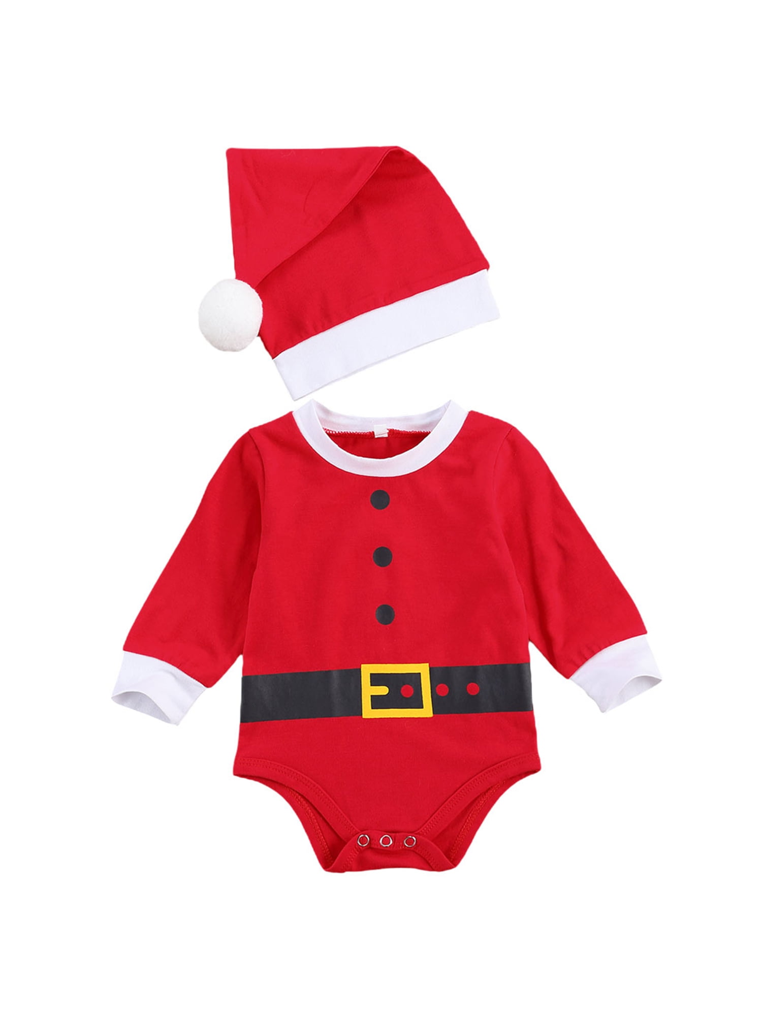 Mickey Mouse Christmas Santa Claus Costume Outfits Romper Clothes Sets Xmas Gift 