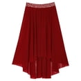 thumbnail image 4 of Aislor Girls Ballet Modern Jazz Dance Maxi Skirt Irregular Practice Lyrical Ballerina Burgundy 16, 4 of 7