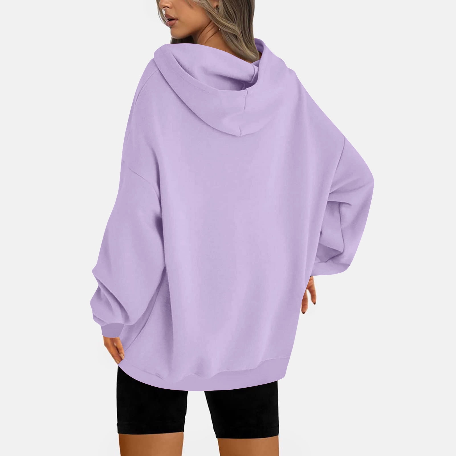 Plus Size Hoodies for Women with Front Pocket Pullover Fleece Lined Sweatshirts Ladies Casual Solid Loose Basic Comfort Hooded Tops XS-5X