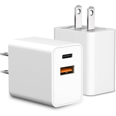 2-Pack USB C Charger Block, 20W PD Fast Charger, Dual Port Plug Type C Charger Compatible for New Apple Watch Series 8 7 6, iPhone 15/14/13/12/11/Pro Max