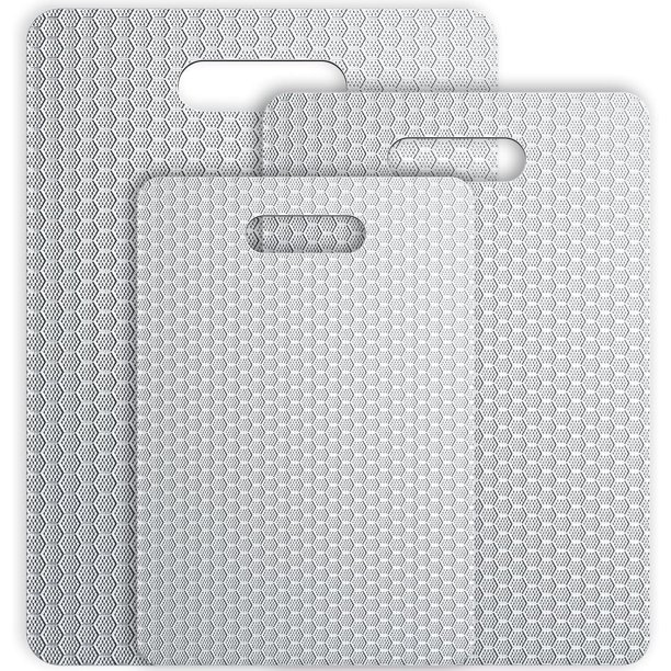 3 Piezas Tablas para Picar Cocina de Acero Inoxidable 304, Titanium Cutting Board, Tabla Para Cortar, Portátil Fácil Limpiar Doble Cara Tablas