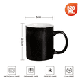 thumbnail image 2 of 320ml ceramic cup, dishwasher and microwave safe, coffee cup, tea cup, DIY mug - bright black, 2 of 5