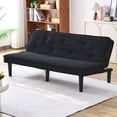 thumbnail image 3 of Leumius Corduroy Futon Sofa Bed,66" Modern Convertible Sleeper Sofa Couch with Adjustable Backrest for Living Room,Small Spaces,Gray, 3 of 8
