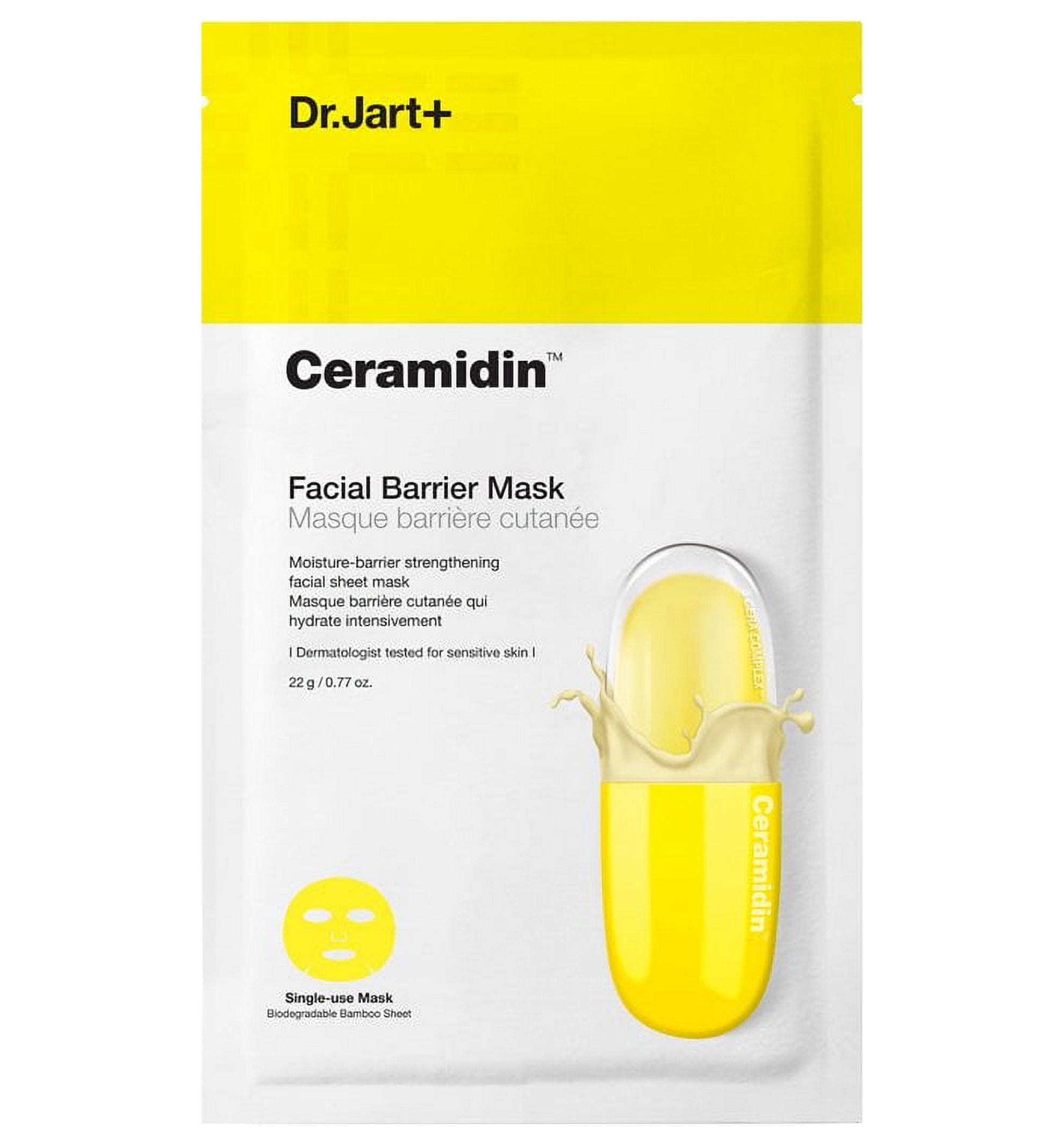 K Beauty Dr. Jart Ceramidin Facial Barrier Mask 22g 0.77oz x 5 Masks