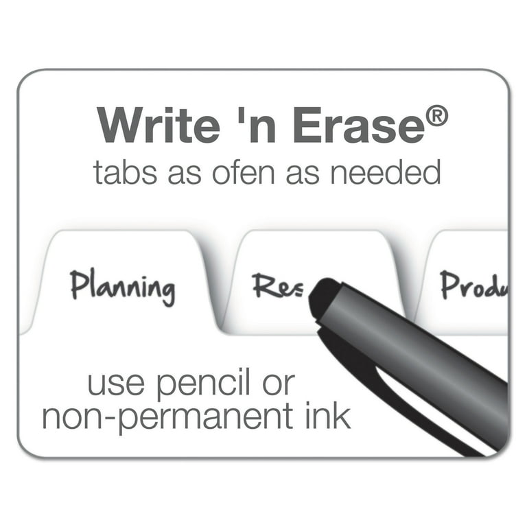 Write 'n Erase Tabloid Index Dividers, 5-Tab, 11 x 17, White, 1 Set Write 'n Erase Tabloid Index Dividers, 5-Tab, 11 x 17, White, 1 Set