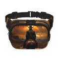 thumbnail image 1 of Fotbe Western Rainy Desert Cowboy Cangurera Cuadrada con Estampado de Doble Capa, Bolsa de Cintura Ajustable Mini para Hombres y Mujeres, 1 of 9