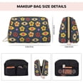 thumbnail image 2 of retro flowers Makeup Bag, Large Capacity Travel Cosmetic Bag for Women Girls- Travel Toiletry Bag Leather Portable Waterproof Makeup Case Organizer with Handle, 2 of 4
