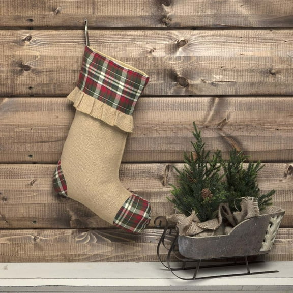 Burlap Ruffle Stocking 11x15