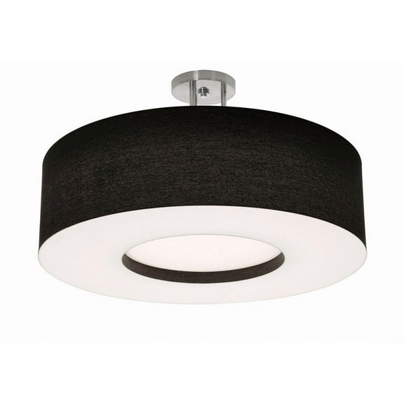 MCF2432L5AJUD-BKSF AFX Montclair - Drum Semi-Flush Mount In Modern Style-12.75 Inches Tall and 24 Inches Wide-Satin Nickel/Black Finish-LED Lamping