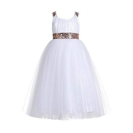 Ekidsbridal Crossed Straps Flower Girl Dress Pageant Gown Evening Gown Birthday Girl Dress Ballroom Gown Junior Bridesmaid Dress Toddler Girl Dresses