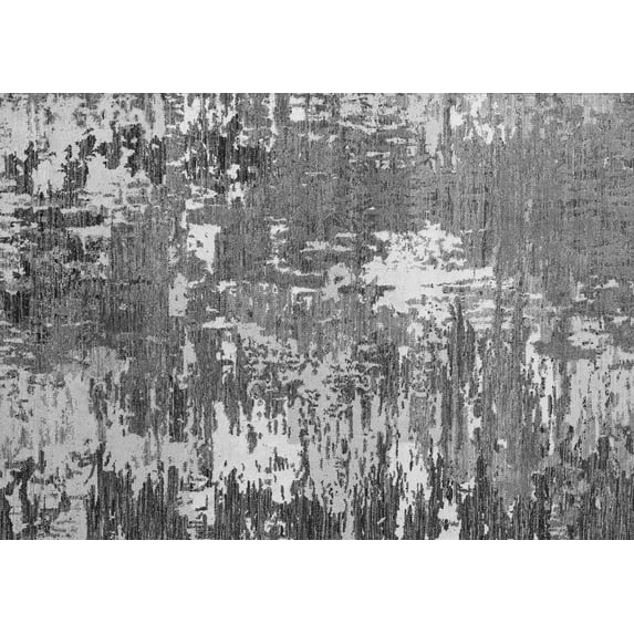 Ahgly Company Indoor Rectangle Abstract Gray Modern Area Rugs, 8' x 12'