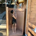 thumbnail image 3 of ALEKO Outdoor Ellipse Backyard Beach Pool Shower Rustic Cedar, 3 of 12