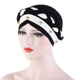 thumbnail image 2 of Cheers.US African Women Turban Cap Beaded Headscarf Beanie Twisted Braid Wrap Hat Faux Pearl Headwrap, 2 of 5