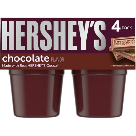 Hershey's Chocolate Pudding Cups Snack, 4 Ct Cups